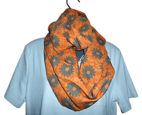 oranger Blumen Loop Loop Schal Schlauchschal Rundschal Damen Schal Endlosschal Tuch Sommer Frühling Loopschal Schlauchschal Geschenk Freundin Damen
