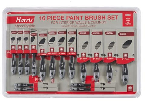 Harris Smoothglide 16 Piece Quality Paint Brush Set Paintbrushes