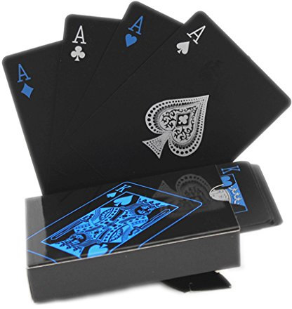 Hongyantech Schwarze SpielkartenPokerkarten Profi-Qualität aus Plastik für Ihr Poker Vergnügen