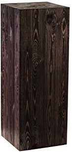DECORATIVO Columna rústica de madera hecha a mano para flores, figuras o velas, estable y duradera, color negro, 80 x 30 x 30 cm