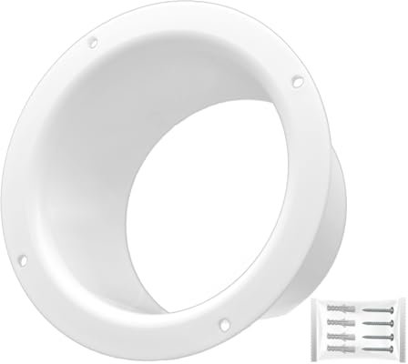 H&C VENT Wandflansch für Klima & Lüftungssystem (Ø 100mm, Ende/Start) - HVAC Wand Flansch, Rohrverbinder & Wandanschluss - Schlauch Adapter für Abluftschlauch, Lüftungsschlauch, Klimaanlage