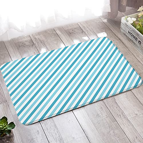 Teppich Eingangsbereich Innen, Fußmatte Schmal 60X180cm Blau Weiss Twill Muster für Schuhschaber, Ideal für den Innenbereich