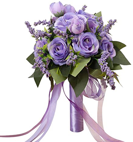 Bouquet da sposa in seta con bianche in stile occidentale, per feste, hotel, tavolo