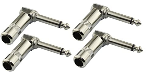 Milisten 4 Stück Kabelstecker Jst- Kopfhörer-audio-adapterstecker Audio-stecker-klinken-adapter Rechtwinkliger Gitarrenkabeladapter Anpasser Mikrofonkabel Vernickelt Zinklegierung