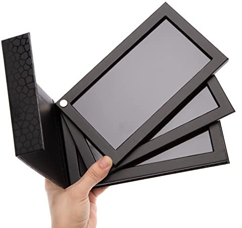 Allwon 3-Schicht Rotation Magnetic Palette 3 in1 Leere Make-up Palette Aufbewahrungsbox für Lidschatten Lippenstift Blush Pulver (schwarz)