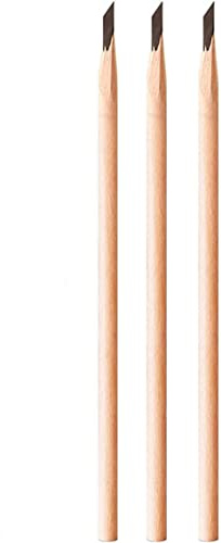 3 uds lápiz de cejas impermeable de madera, lápiz delineador de cejas de larga duración negro/marrón oscuro para rellenar y delinear herramienta cosmética de maquillaje (Marrón)
