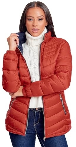 YMI Jeans Women's Winter Reversible Puffer Jacket, SHENV, S