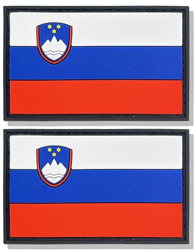 stidsds 2-pack slovenska flaggan lapp slovensk militär taktisk lapp Slovenien flaggor PVC krok och ögla fästelement lappar för kläder hatt ryggsäckar stolthet dekorationer