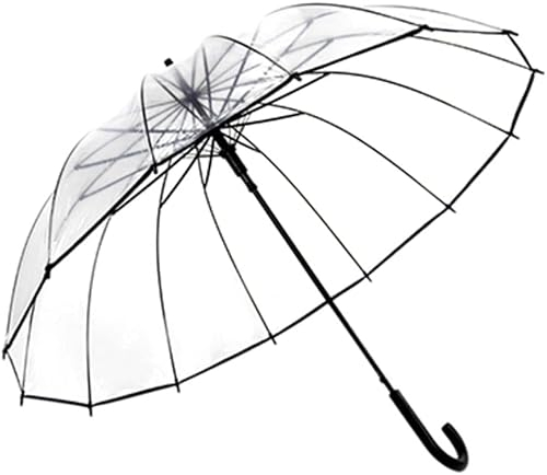 DEEDAV Golfschirme Reiseschirm 14 Knochenverdickung Transparent Automatisch Japanischer Stil Kleiner Frischer Regenschirm Mit Langem Griff Familien Regenschirm