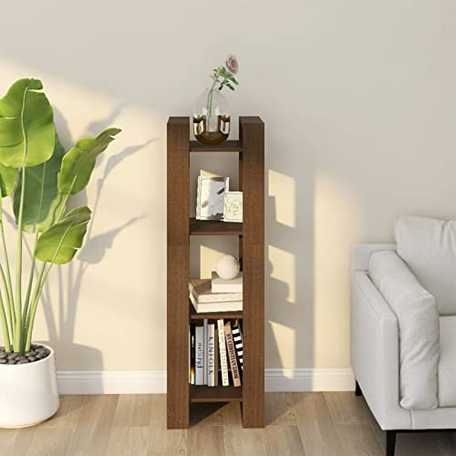 ARKEM Bücherregal/Raumteiler Honigbraun 41x35x125cm Massivholz Kiefer Raumteiler Regal Schrank BüCherregal Storage Shelves Regal Raumteiler
