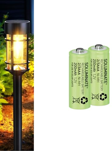 SOLUMINATE™ 2/3AAA Rechargeable Solar Light Batteries 1.2V NiMH (2-Pack)