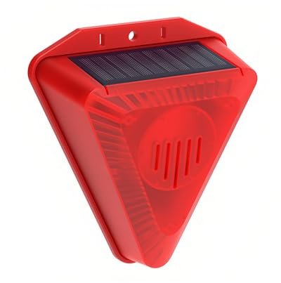 Lancoon Solar Power Alarm 129dB Warnung Laute Sirene blinkende Rotlicht Tier Repeller Hund Bellen Wasserdicht Verteidiger Ratte Hirsch Waschbär Skunk