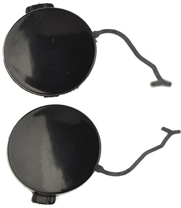 QXWRLD Brandneue, langlebige, hochwertige Linke und rechte Abschlepphaken-Stoßstangen-Schlepphaken-Augenabdeckung, Ersatz, unlackiert, 2 Stück, SCHWARZ Stoßstangen-Abschleppösenabdeckung