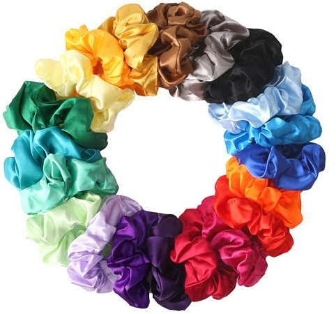 Haargummis 20 Stück Premium Samt Haargummis Niedliche Weiche Seile | elastische Haarbänder Scrunchie Für Damen Oder Mädchen Haarschmuck 20 Farben