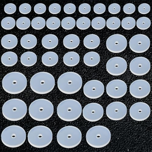 OQKAHIV 50 pcs transparente Silikon-Ohrring-Rückseiten in 5 Größen - für stabile Ohrläppchen und Stabilisierung von Ohrringen, für Piercing und Heilung, weich und anti-Hyperplasie