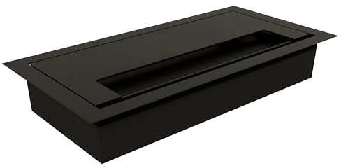 POKAR Kabeldurchführung Schreibtischdurchführung Kabeldurchlass Schreibtisch Kabeldurchführung mit Bürste Kabelauslassdose, 160 x 80 mm, Schwarz
