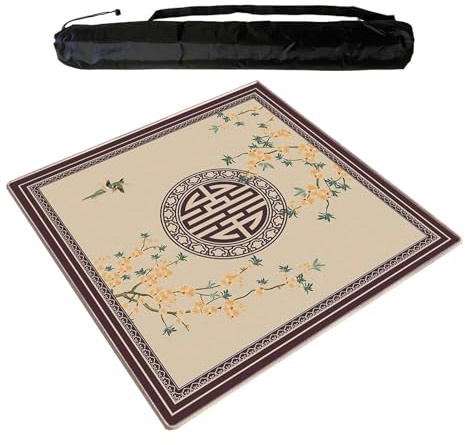 YXLYFDLY Tapete portátil Mahjong con bolsa de transporte de goma antideslizante silencioso Mahjong para juegos de cartas de póquer y azulejos (60 cm)