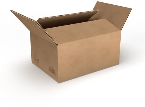 Versandkarton 25 Stück Faltkarton 200x150x90mm Außenmaß (20x15x9cm) Verpackungskarton bedruckt Warensendung Karton braun Faltschachtel Paket Versandschachtel Kartonage verschiedene Größen