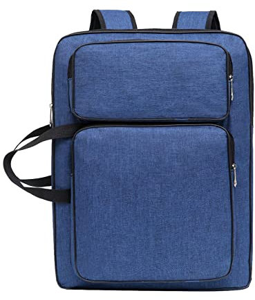 XGOPTS Art Portfolio Tasche 50 X 37 X 6 cm Transporttasche Professionelle Kunstmappe Schwarz Kunst Portfolio Skizzen Tasche mit Schultergurt für Kunstbedarf Skizzieren Zeichnen Lagerung und Reisen
