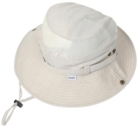 KeepSa Sommerhut Herren Safari Fischerhut aus Baumwolle-Leinen – Atmungsaktiv, UV-Schutz, Ideal für Wandern, Angeln, Reisen