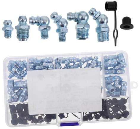 PartyKindom Kit de 120 Boquillas de Engrase Fácil Instalación con Tapas Antipolvo, Accesorios de Metal y Plástico y Protección Completa para Automóviles
