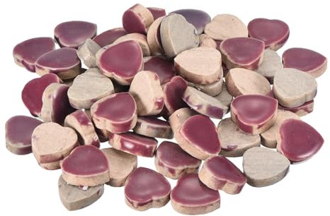 QUARKZMAN 200g Keramik Mosaikfliesen für Bastelbedarf im Großhandel, Herzförmige lila Keramikfliesen für Mosaik-Sets Garten Trittplatten Cup Mat