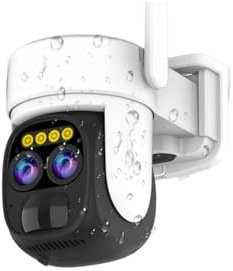 VEKELETE Caméra IP extérieure 8MP 4K avec Zoom Optique 10X et 2 audios, Panneau Solaire, Wi-FI, Batterie Rechargeable, Surveillance vidéo PTZ à Domicile(8MP Add 64G Card)