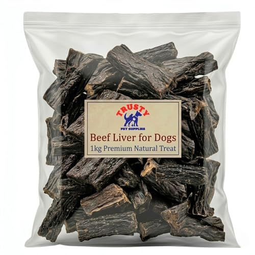 Beef Liver Treats for Dogs 1kg | 100% Natural Dog Treats | High Protein, Low Fat | Grain Free & Hypoallergenic| Single Ingredient Healthy Dog Treats | By Trusty Pet Supplies