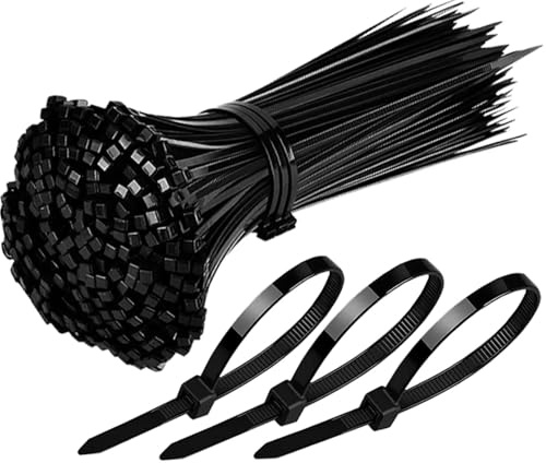 Kabelbinder Schwarz 100mm x 2.5mm - 200 Stück UV-beständig, 8.1kg Zugfestigkeit, selbstsichernd für drinnen und draußen - Ideal für Kabelmanagement, Gartenarbeit, Haushalt, Werkstatt, der Garage