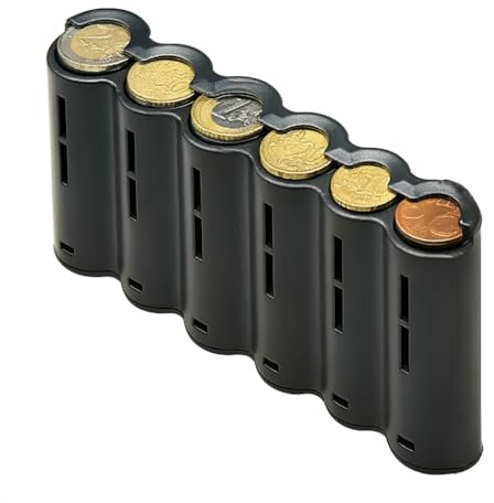 6 Agujeros Dispensador de Monedas de Euro, Pack con, Moneda y Euro y Organizador de Monedas de Monedas, dispensador de Monedas, portamonedas