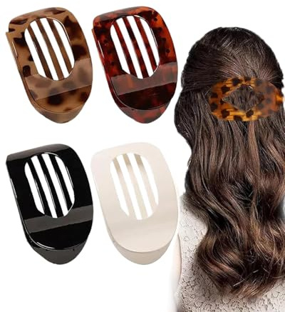 FUGLUS 4 pinces à cheveux pour femmes, barrettes plates pour femmes, pinces plates, pinces à cheveux pour cheveux fins, forte tenue, pinces à cheveux latérales