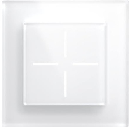 Homematic IP Glastaster, Smart Home, Wandschalter, Vier Tasten, Schalter für Ihr Homematic IP Smart Home, universell einsetzbar, schaltet Aktoren und Funktionen (Glastaster + Rahmen, Weiß)