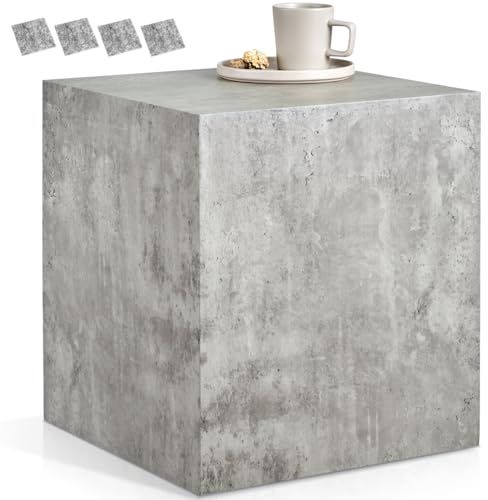 tectake® Couchtisch in Beton Optik, Beistelltisch, moderner Wohnzimmertisch, Sofatisch, Tisch Wohnzimmer, Deko Wohnzimmer, Couch Tisch, Schlafzimmer Nachttisch - Beton Optik, 45 x 45 x 50 cm