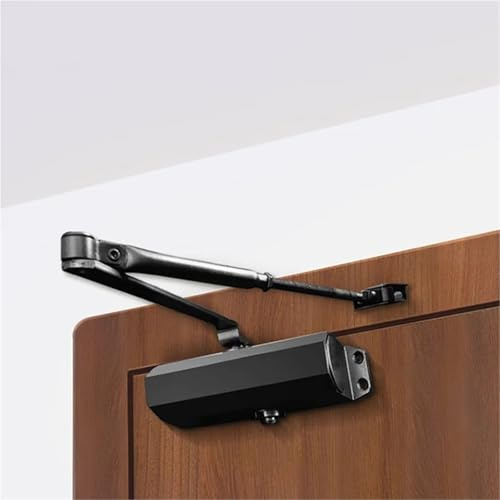 Chiudiporta idraulico regolabile 25-80 kg Mute Soft Closing Hardware di facile installazione nero S - perfetto per un controllo silenzioso della porta e un funzionamento regolare