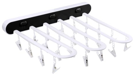 HIAKDOFT Stendibiancheria Pieghevole da Parete in PP Antiruggine per Calzini e Biancheria Design Pressione Antivento Organizer Multifunzionale