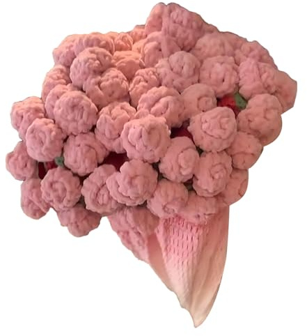 Juego de manta de ganchillo, fácil de aprender, accesorios completos para manualidades, juego de punto para ramo de flores rosas, para adultos, mujeres, madres, decoración del hogar, edredones