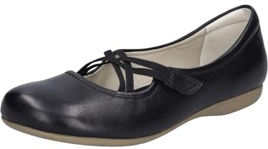 Josef Seibel Ballerines Fiona 39, Dame Ballerines à lanières, Ballerinas,logements,Sangles,élastique,à la Mode Femme, Noir (Schwarz,), 42 EU (8 UK)