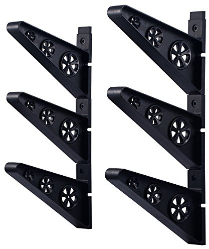 SKIBLE 4boarder® Wand-Halter Wand-Halterung für Ski | Longboard | Skateboard | Snowboard | Pennyboard | Hoverboard | Wakeboard | E-Elektro-Longboard | Angel | Angelruten | Surfskate (3-Fach)