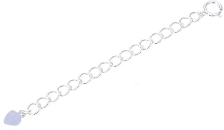 2pcs Adabele Authentic 925 Sterling Silver Jewelry Making Chain Extender with Cute Heart Drop Strong Removable Adjustable 3 inch Extension for Necklace Anklet Bracelet SS301-3