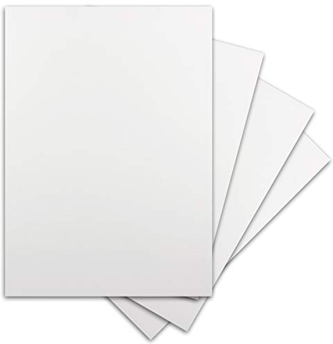 80 Blatt DIN-A3 Ton-Karton - 300 g/m² Bastel-Papier - 42 x 29,7 cm - Weiss - geprägte Leinen-Struktur - Tonzeichenpapier zum Basteln - Fotokarton