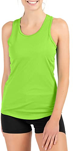 Mivaro Damen Sport Tank Top Basic Sport-Shirt für Fitness schnell trocknend, Größe:L, Farbe:Grün