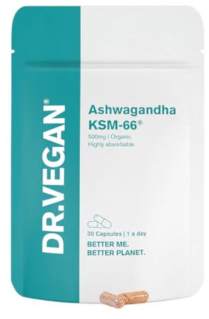 DR.VEGAN Daily Ashwagandha KSM-66 | 500mg | Ashwagandha Root | 30 Capsules | One-A-Day