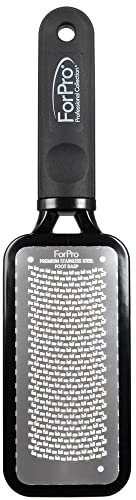 ForPro Professional Collection Premium Stainless Steel Foot Rasp, Colossal Foot File & Callus Remover, Instantly Removes Calluses & Smooths Cracked Heels, 10.75 L x 2.75 W, Black