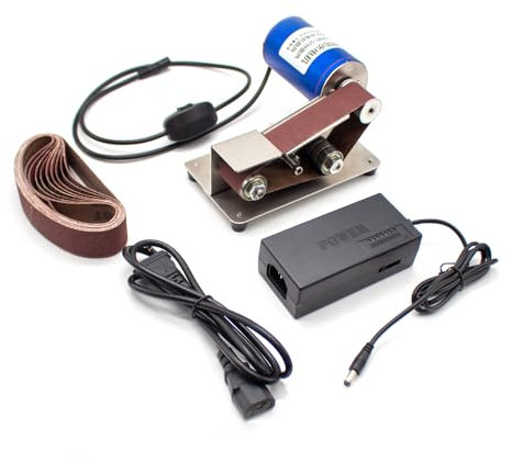 LeTkingok Ponceuse à Bande de Couteau étanche, Affûteuse électrique Meuleuse D'angle Fixe Multifonctionnelle Bricolage Rectifieuse de Polissage