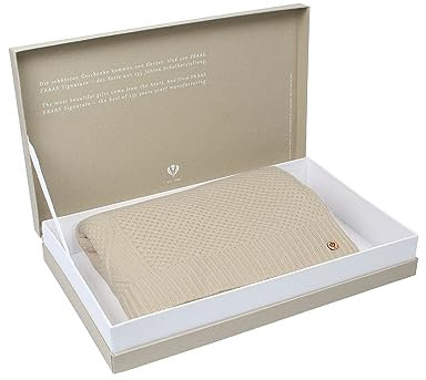 FRAAS Damen Grobe Strick-Stola mit Geschenkbox - Schal in Kaschmirmischung - 60 x 180 cm Naturweiß