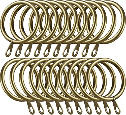Vorhangringe aus antikem Messing, 45 mm, 6 Stück