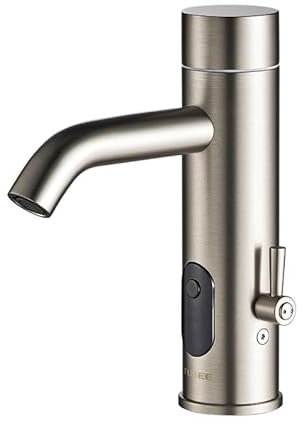 TUSEE Bathroom Sink Faucet with Manual and Automatic Dual Option Function, Brushed Nickel, TS-5303N