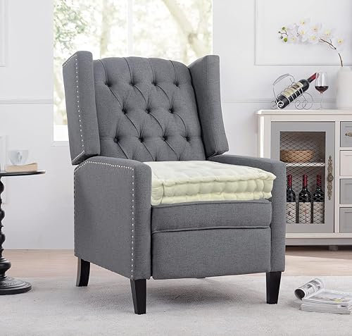 PARADISE STAR Booster Seat Cushion 100% Cotton Chunky Garden Seat Pad, Floor Cushion, Chair Cushion, Seat Raiser Pad 45cm x 45cm x 10cm COLOUR CREAM