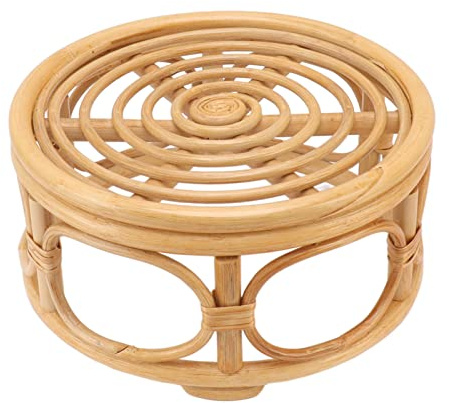 Gavigain Rattan-Pflanzenständer Für Den Innenbereich, Handgefertigte Rattan-Pflanzenständer, Rustikaler Weidenkorb-Blumentopf-Pflanzenständer Für Den Innenbereich, Rattan-Korb-Pflanzenständer(Groß)