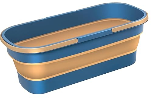 Cubo Plegable para Fregona, Cubo Plegable con Asa Y Ruedas, Cubo Rectangular, Cubo De Agua, Cuenco para Lavar, Cubo Plegable para Fregona, Cubo para Acampar